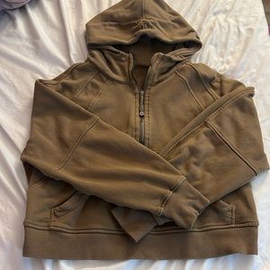 Brown Lululemon half zip scuba